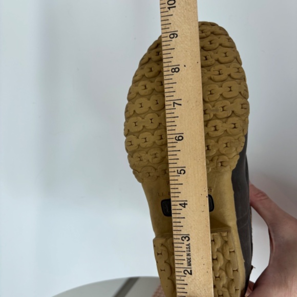 VTG LL Bean Boots Womens 6W "B W" Brown Leather Duck Boots Made in Maine 90s/00s - Picture 9 of 12